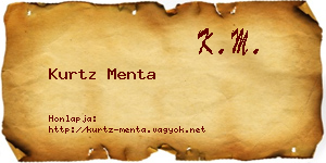 Kurtz Menta névjegykártya